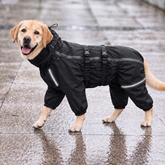 Large Dog Full Body Waterproof Raincoat with Reflective Strips