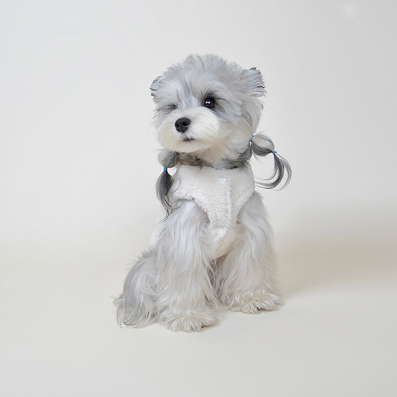 Cozy Sherpa Fleece Dog Coat with Knit Pom-Pom Hood