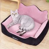 Crown Sofa Pet Bed - Orthopedic Velvet Dog & Cat Couch, Washable
