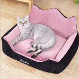 Crown Sofa Pet Bed - Orthopedic Velvet Dog & Cat Couch, Washable