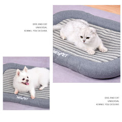 Breathable Cotton Linen Dog Bed - Orthopedic & Scratch-Resistant Pet Lounge, Washable