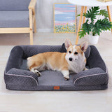 Quilted Orthopedic Dog Sofa Bed with Bolsters & Pillow - Washable
