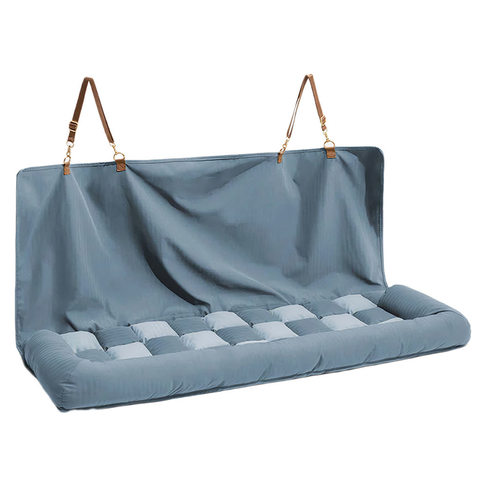 Dog sitting on car back seat cover cushion bed - Army Green