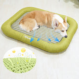 Breathable Cotton Linen Dog Bed - Orthopedic & Scratch-Resistant Pet Lounge, Washable