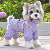 Model fit reference: Miniature Schnauzer wearing size L black dog raincoat