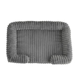 Plush Sofa Dog Bed with Bolsters – Washable Cozy Bed for Dogs & Cats