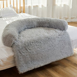 Calming Furniture Protector Dog Bed - Plush Couch Cover & Sofa Pet Bed