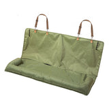 Dog car seat cover in army green, flat view