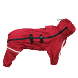 Dog raincoat in neon yellow, full body view
