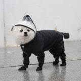Blue dog raincoat zippered pocket detail