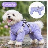 Full-Body Waterproof Dog Raincoat with Built-In Harness – Four-Legged Outdoor Jacket