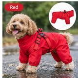 Full-Body Waterproof Dog Raincoat with Built-In Harness – Four-Legged Outdoor Jacket