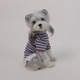 Striped Dog Turtleneck Tee with Lace Trim – Lightweight Shirt for Small Dogs