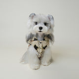 Back View of Fair Isle Dog Hoodie with Pom Pom