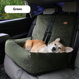 Large Dog Car Seat & Travel Bed – Quilted High-Back Seat Protector, Up to 55 lbs