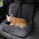 Large Dog Car Seat & Travel Bed – Quilted High-Back Seat Protector, Up to 55 lbs