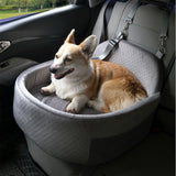 Washable Dog Car Booster Seat & Travel Bed – Safety Tether, Up to 25 lbs