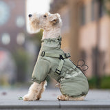 Insulated Dog Winter Coat with Built-In Harness – Water-Resistant Four-Legged Jumpsuit