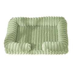 Calming Sofa Pet Bed with Bolsters - Washable Plush Dog & Cat Couch