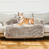 Calming Furniture Protector Dog Bed - Plush Couch Cover & Sofa Pet Bed