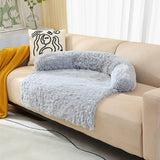 Calming Furniture Protector Dog Bed - Plush Couch Cover & Sofa Pet Bed