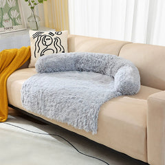 Calming Furniture Protector Dog Bed - Plush Couch Cover & Sofa Pet Bed