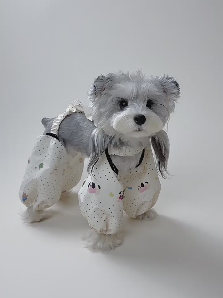 Dog Anti-Dust Pants Waterproof Four-Legged Jumpsuit for Schnauzer Bichon Small Dogs
